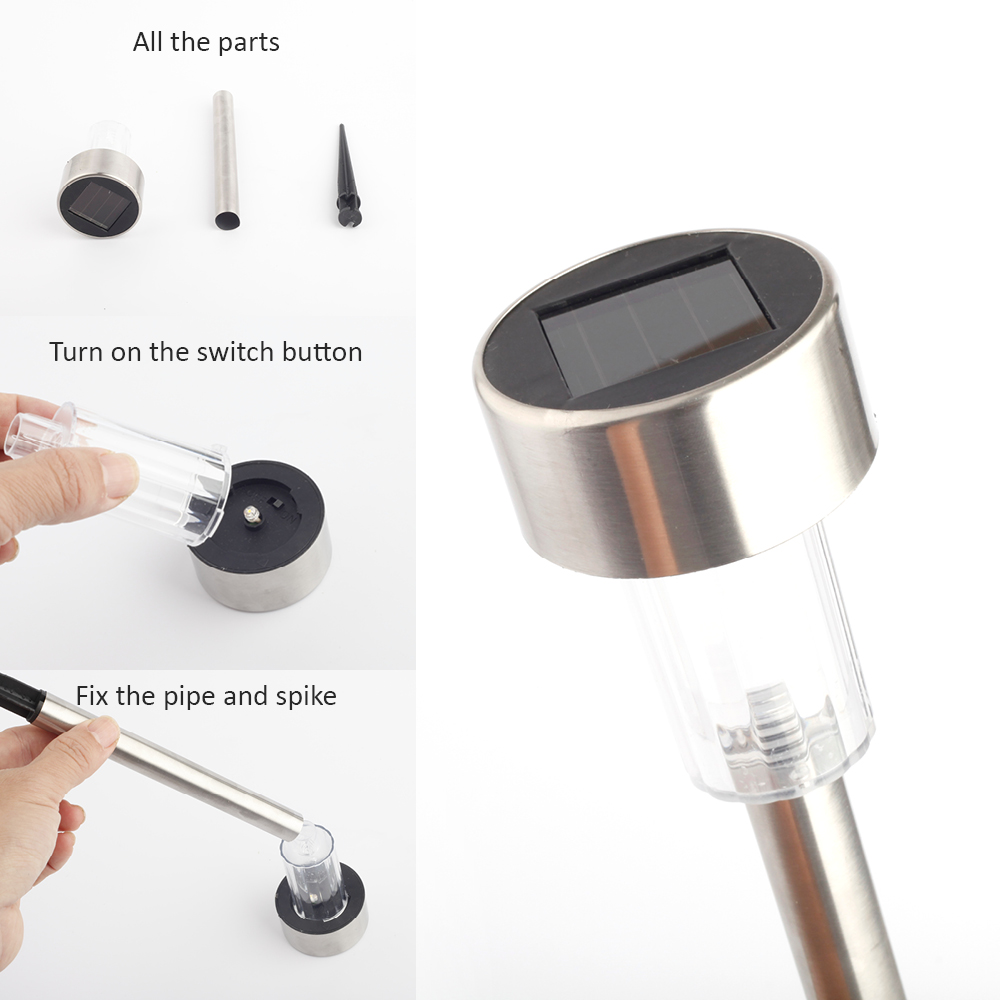 Solar Lights Outdoor 10 Pack Stainless Steel Outdoor Solar Lights - Image 5