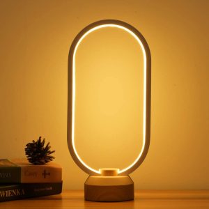 LED Wood Desk Lamp, Bedroom Bedside Night Light