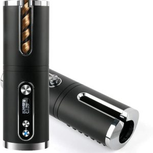 Rotating Curling Wireless Automatic Hair Curler Rechargeable LCD Display
