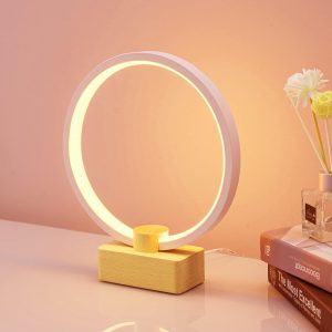 LED Wood Desk Lamp Bedroom Bedside Night Light
