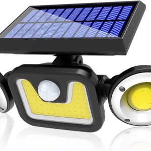 Solar Motion Sensor Flood Light with 3 Adjustable Heads