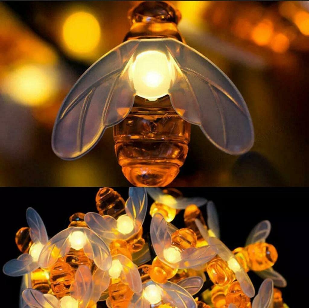 Solar String Lights Outdoor 30 LED Bee Shape