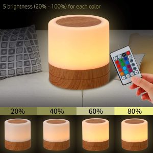 Bedside Table Lamp Rechargeable Color Changing RGB