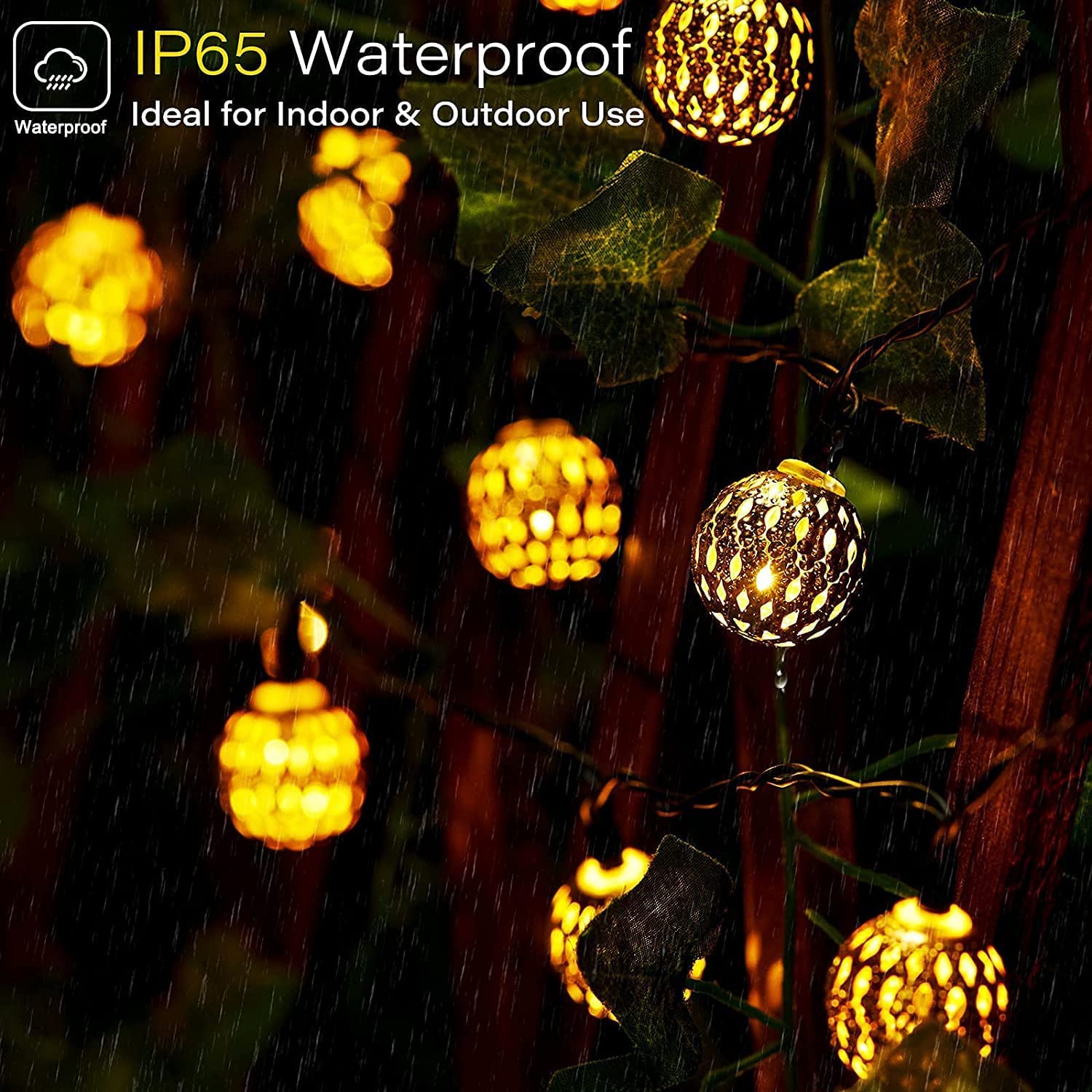 Solar Powered 50 LED String Lights Outdoor Decor - Image 4