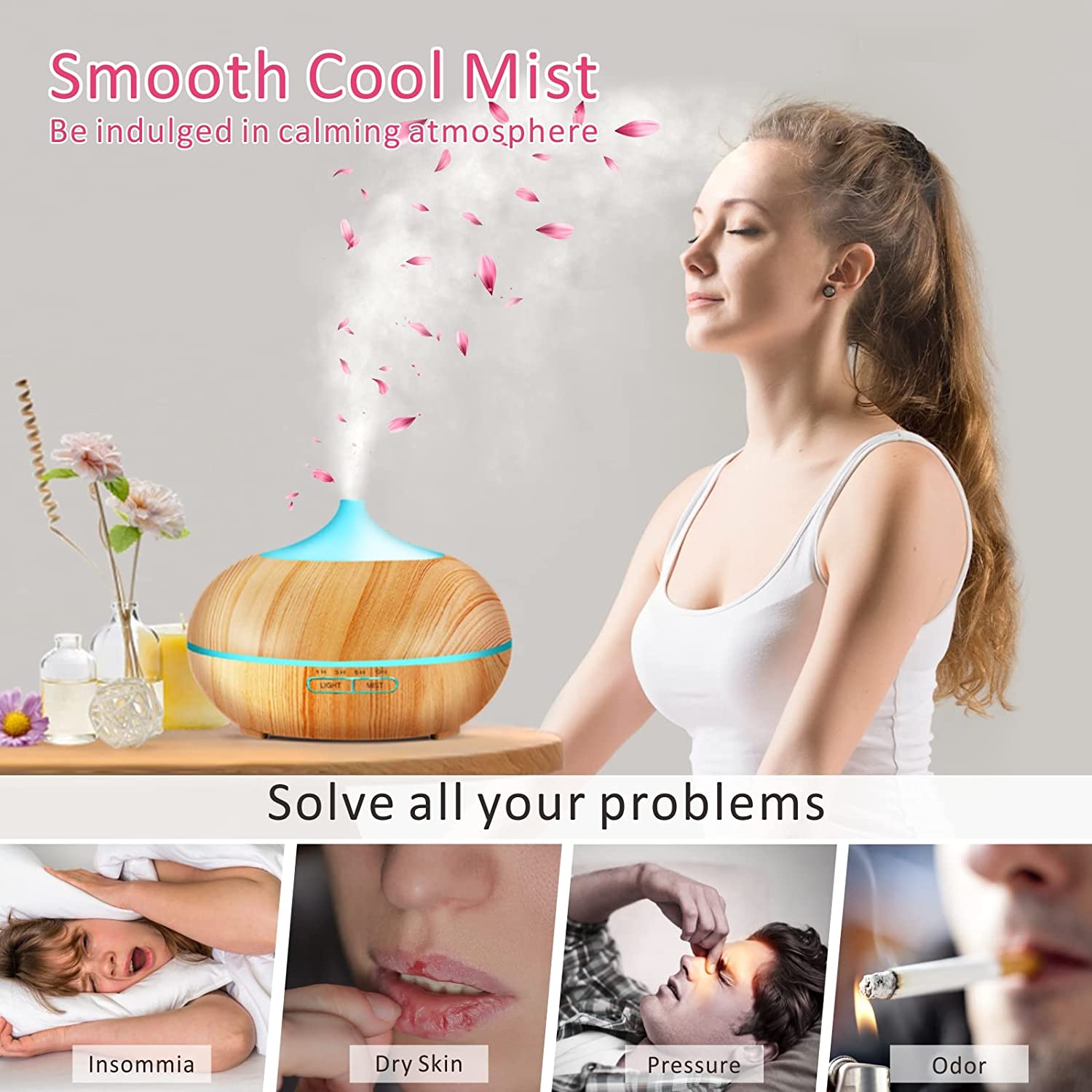 Essential Oil Diffuser 550ml Aromatherapy Diffuser with Remote Control - Image 4