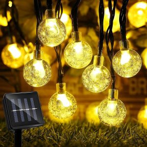 12m Solar Globe String Lights Fairy Lights 100 LED String Lights with 8-Mode
