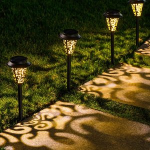 Solar Pathway Lights Outdoor Garden Path Light Warm White LED