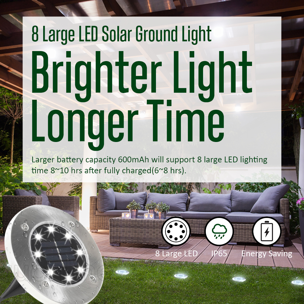 8 Pack Solar Lights Outdoor Solar Garden Lights - Image 5
