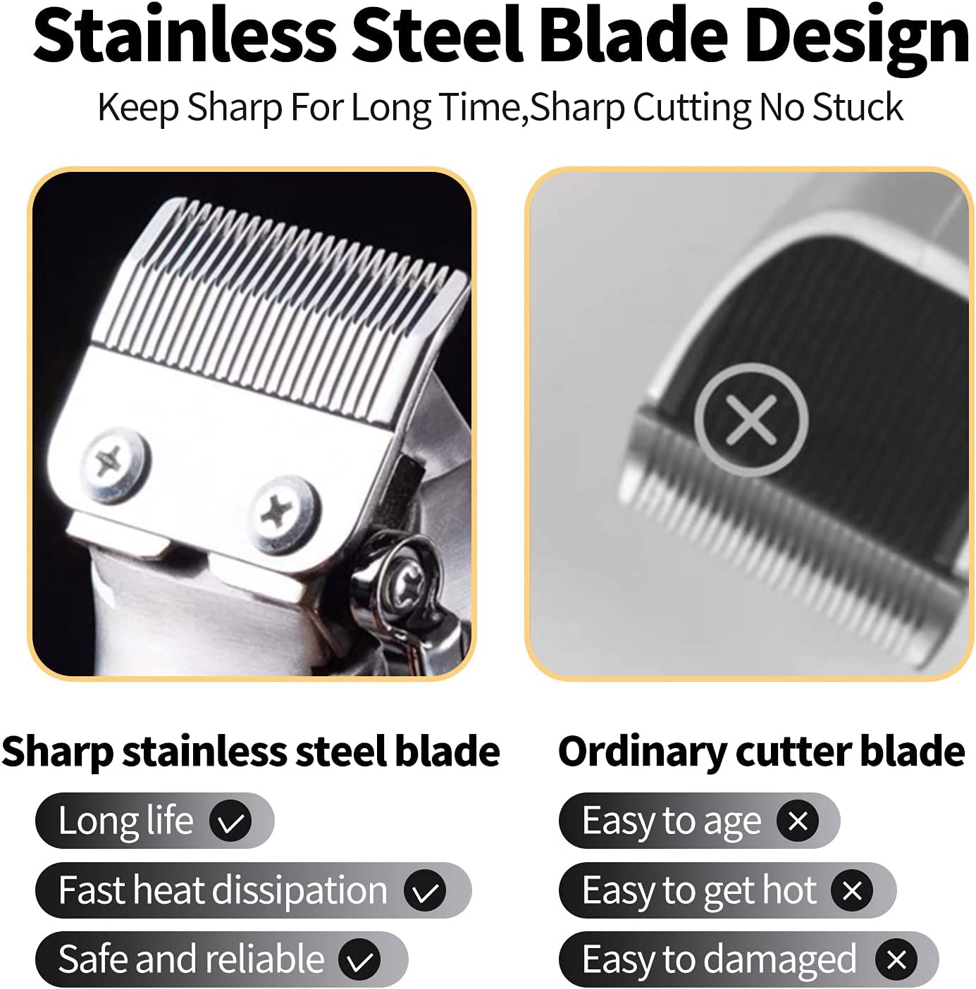 Hair Clippers for Men T-Blade Trimmer Professional Barber Clippers - Image 5